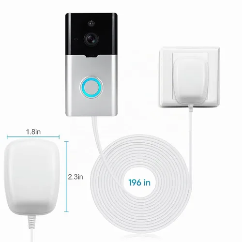 Vista 4 de Timbre de video con cable transformador de corriente, adaptador de corriente cableado, compatible con anillo, para timbre de video Nest