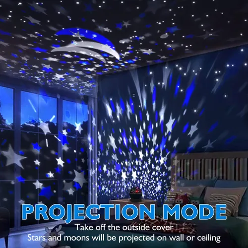 Vista 2 de Luz nocturna para niños, juguetes para niños y niñas de 3, 4, 5, 6, 7, 8 años, proyector de estrellas con rotación de 360 grados, 4 bombillas LED