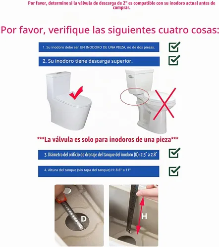 Vista 5 de WinZo A2501 - Kit de válvula de descarga de inodoro para inodoros Waterridge de una pieza, piezas de repuesto de válvula de descarga doble