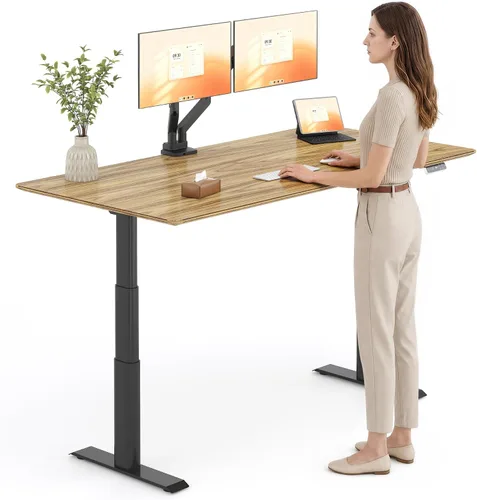 Vista 41 de FLEXISPOT E8 Premium North American - Escritorio de pie de nogal negro