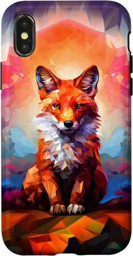 Vista 5 de iPhone 11 Mosaico de zorro rojo Lindo Funda colorida