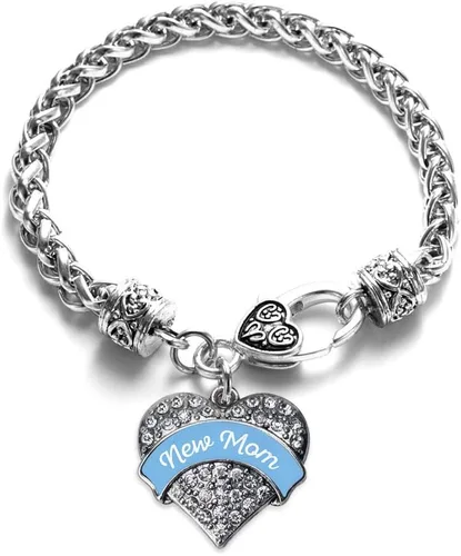 Vista 206 de Inspired Silver - Pulsera de plata con dije de corazón pavé con joyas de circonita cúbica