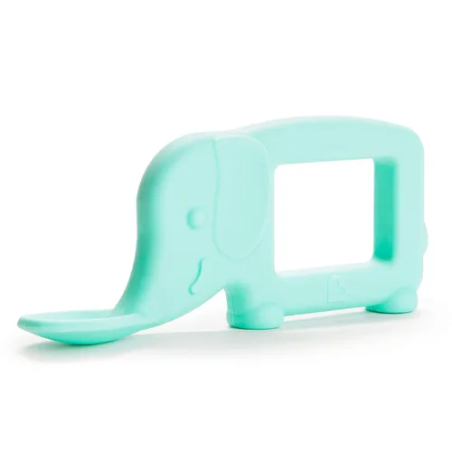 Vista 4 de Munchkin® The Baby Toon™ - Cuchara de silicona para morder, elefante, menta (como se ve en Shark Tank) (paquete de 2)