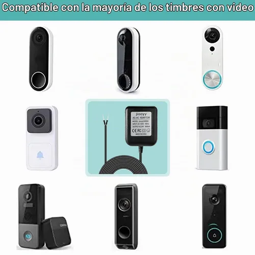 Vista 4 de Adaptador de corriente de timbre de 24 voltios - Adaptador de cable C de 16.4 pies, transformador de timbre compatible con Ring, Nest Hello, Wyze