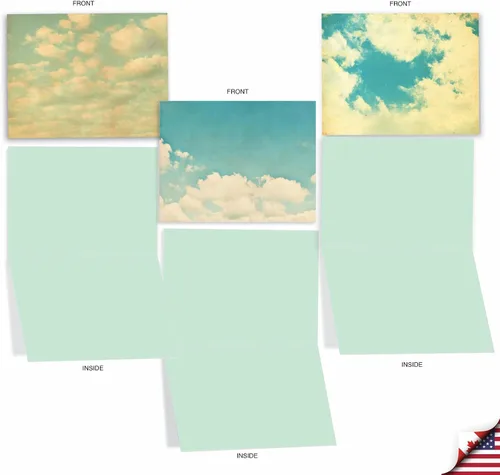 Vista 2 de The Best Card Company - Caja de 10 tarjetas para todas las ocasiones en blanco (4 x 5.12 pulgadas) - Tarjetas de paisaje escénico surtidas - Cloud 9