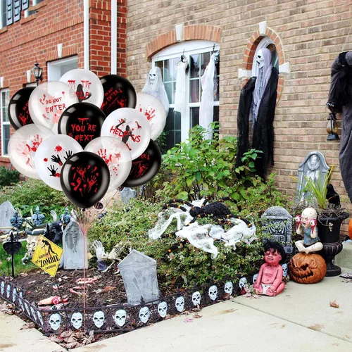 Vista 6 de Aoriher - 45 globos de látex de zombi sangriento de 12 pulgadas