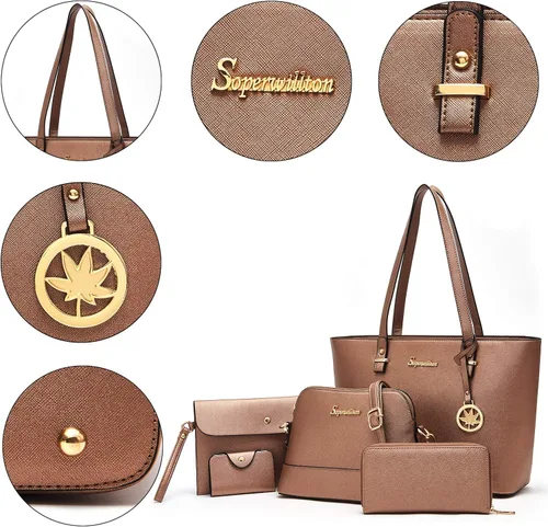 Vista 3 de Soperwillton - Juego de bolsas para mujer a la moda, 5