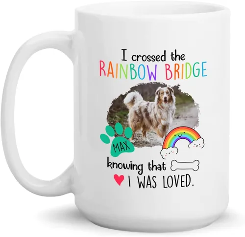 Vista 8 de Taza de café blanca personalizada con foto, con texto en inglés «To The World's Best Dog Dad We Woof You», taza de café blanca de 11 onzas y 15