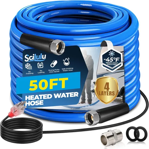 Vista 11 de Manguera de agua caliente de 15 pies para RV, protección contra congelamiento hasta -45°F, sin plomo y sin BPA, agua potable segura para campistas