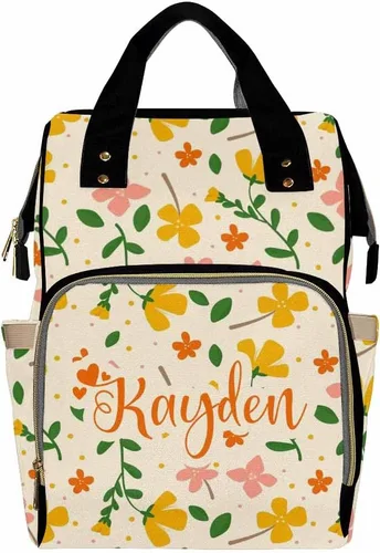 Vista 23 de Mochilas personalizadas con nombre personalizado para bebé, bolsa de pañales con monograma con bolsillos térmicos para adultos y niños, impermeable