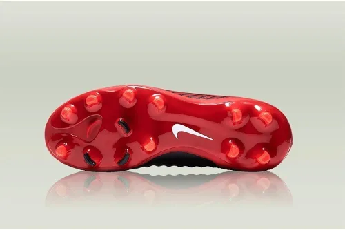 Vista 2 de Nike Jr Magista Onda II Dynamic Fit FG (NegroUniversidad Rojo) (2.5Y)
