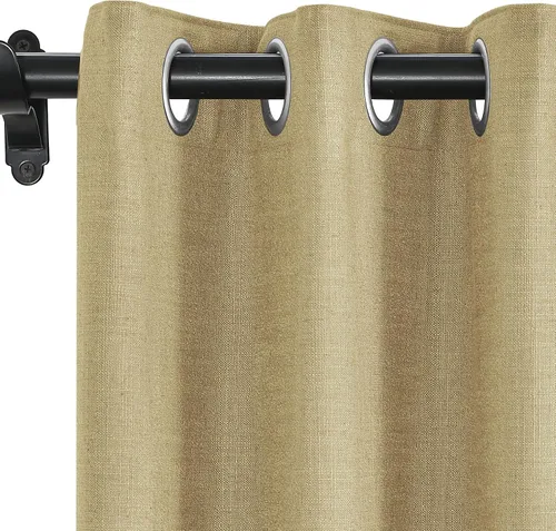 Vista 16 de Fcosie Cortinas opacas de lino 100 % opacas de 50 pulgadas de ancho x 63 pulgadas de largo, paneles de cortina con ojales para sala de estar