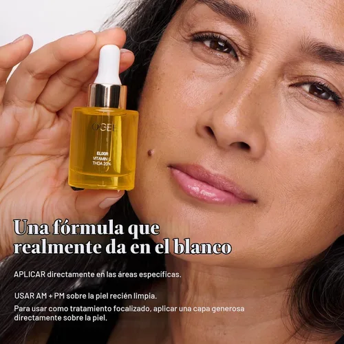 Vista 4 de Ogee Vitamina C suero THDA 20% Elixir Suero facial orgánico certificado con vitamina C, suero iluminador de vitamina C para la cara
