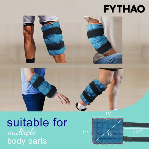 Vista 3 de Bolsa de hielo para aliviar el dolor de rodilla, bolsa de hielo para lesiones reutilizable con correa ajustable, paquete de frío y caliente