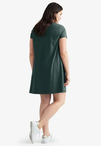 Vista 3 de Ellos Vestido tipo camiseta acampanado en talla grande para mujer