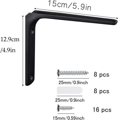 Vista 5 de Catekro Estante de pared flotante para enrutador WiFi, vallas de enrutador, viene con cuatro soportes de estante y 100 cremalleras de cable negro