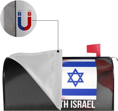 Vista 8 de Funda magnética para buzón con la bandera nacional israelí de Israel con la bandera nacional israelí, con texto en inglés "I Stand with Israel USA