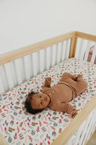 Vista 4 de Copper Pearl: Sábanas de punto prémium para cuna de bebé para niños y niñas, transpirables y suaves, sábanas ajustables para colchones estándar