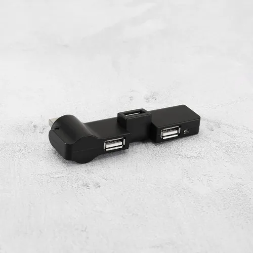 Vista 5 de Create idea 4 puertos 180 ° Rotación USB Extensor Hub 4 puertos USB Hub Adaptador de corriente Mini USB 2.0 Hub 4 puertos USB Hub Accesorios