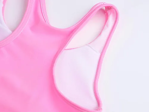 Vista 4 de JerrisApparel - Traje de baño de dos piezas para niñas Traje de baño tipo tankini camiseta sin mangas con short