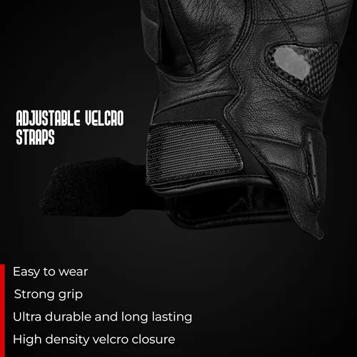 Vista 5 de J.A.G. Guantes de Motocicleta de Piel para Hombre - Protección de Nudillo de Fibra de Carbono, Motocicleta, Deportes Motorizados, Bicicleta