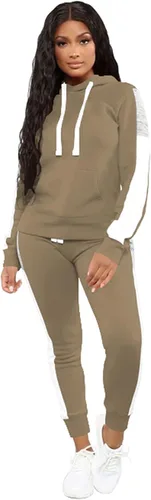 Vista 25 de TOPSRANI - Trajes deportivos de dos piezas para mujer, sudaderas casuales, traje deportivo liso, conjunto de pantalones de sudadera para trotar