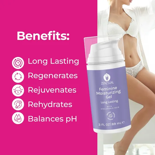 Vista 5 de ZENZSUAL Gel hidratante vaginal – A base de agua, pH equilibrado con ácido hialurónico – Gel femenino hidratante para sequedad íntima y comodidad