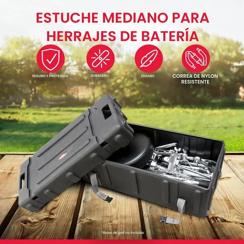 Vista 2 de SKB 1SKB-DH3315W - Caja de hardware de tambor de plástico duradero de tamaño medio con mango extraíble, correa de nailon resistente y ruedas