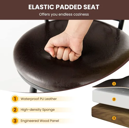 Vista 7 de COSTWAY Taburetes de bar para isla de cocina, taburetes de bar giratorios de altura de asiento ajustable de 24/30 pulgadas, asiento acolchado