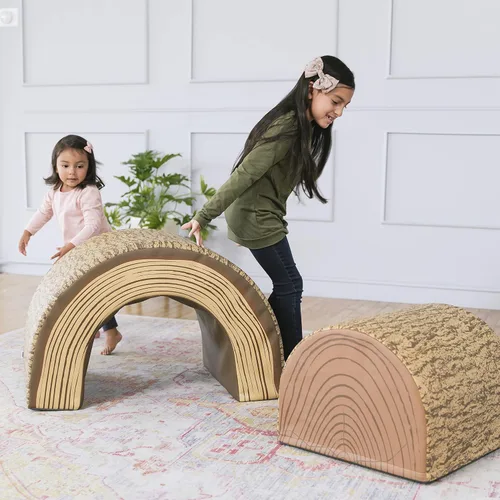 Vista 10 de ECR4Kids SoftZone - Túnel y escalador de árboles, juego para niños pequeños, chocolate, 2 piezas