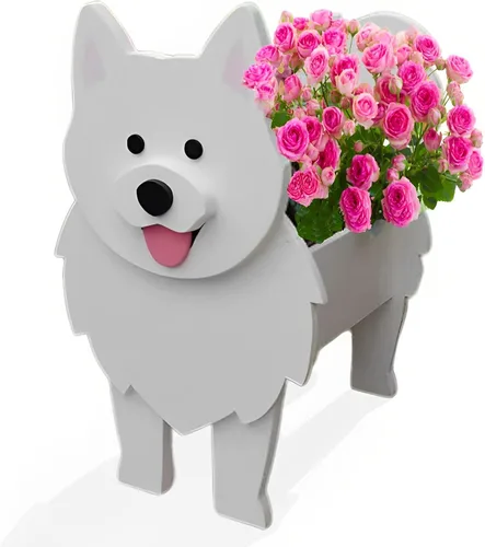 Vista 12 de Macetero de flores para perros, regalos para mujeres, bonitas macetas de PVC para perros, macetas para interiores y exteriores, maceta de jardín