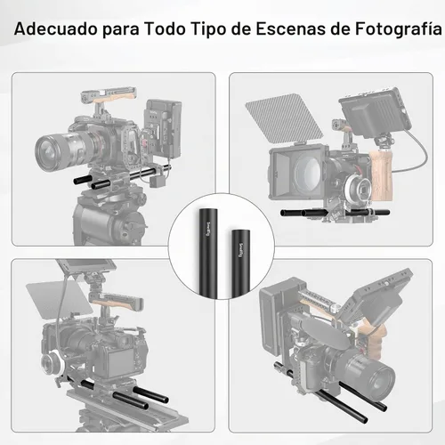 Vista 6 de SMALLRIG Paquete de varillas de 0.591 in con conectores de tapa de varilla
