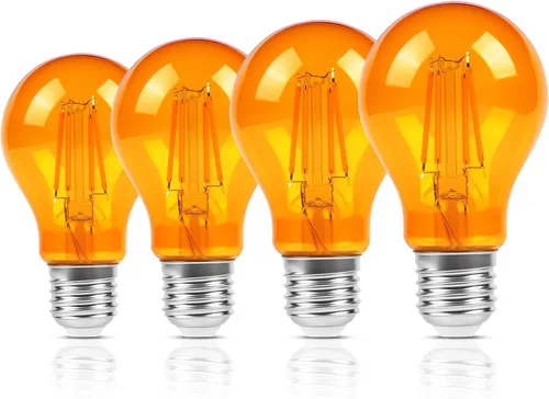 Vista 8 de KINUR Bombillas de luz ámbar, A15 2 W, 2000 K, bombillas cálidas equivalentes a 15 W, base E26 para dormir saludable paquete de 4