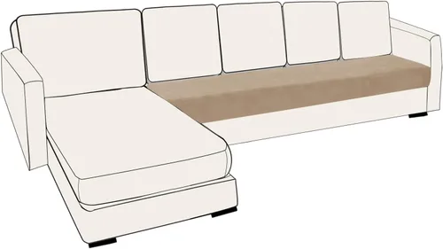Vista 44 de Funda de cojín elástica para sofá, funda de cojín individual de repuesto, funda de cojín de terciopelo (beige, 1 plaza)