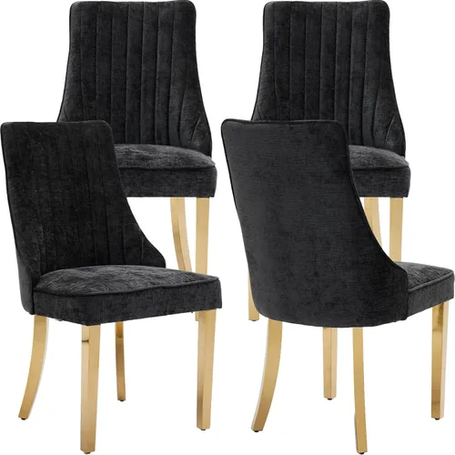 Vista 32 de Juego de 2 sillas de comedor modernas de mediados de siglo, tapizadas de tela beige, sillas de cocina y comedor, sillas de cocina con patas