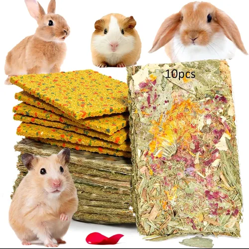 Vista 7 de Juguetes masticables de conejo, 20 unidades, 2 en 1, Timothy Heno Treats Bocadillos de conejillo de indias