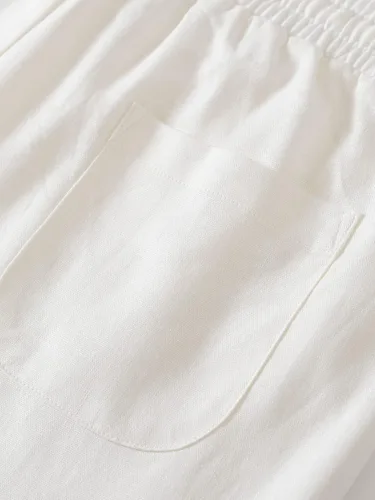 Vista 5 de Weintee Pantalones de playa casuales de lino con bolsillos para hombre