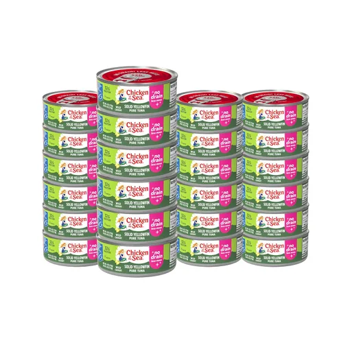 Vista 14 de Chicken of the Sea Atún ligero en trozos en agua, atún capturado en la naturaleza, 25% menos de sodio, latas de 5 onzas (paquete de 24)