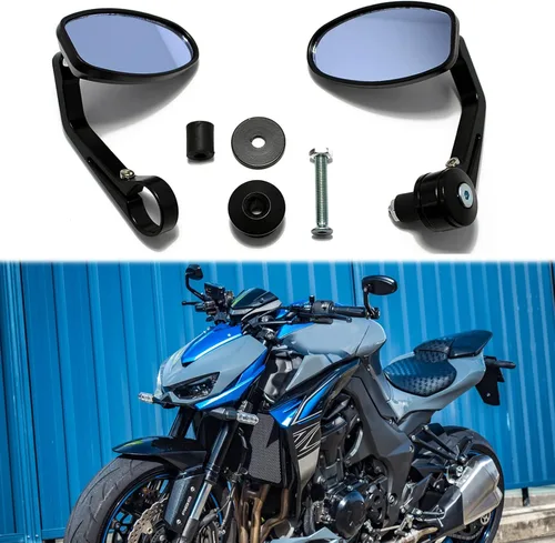 Vista 12 de Espejos laterales redondos para motocicleta de 7/8" en el extremo del manillar, compatibles con motos de calle, Cafe Racer, motos deportivas