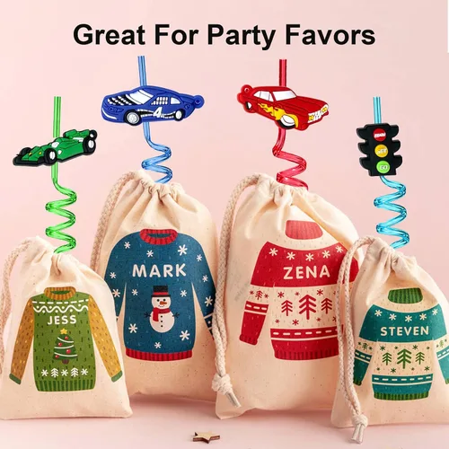 Vista 6 de 24 popotes reutilizables para decoración de fiesta de cumpleaños, suministros para fiestas de cumpleaños, marcadores de bebidas con 2 cepillos