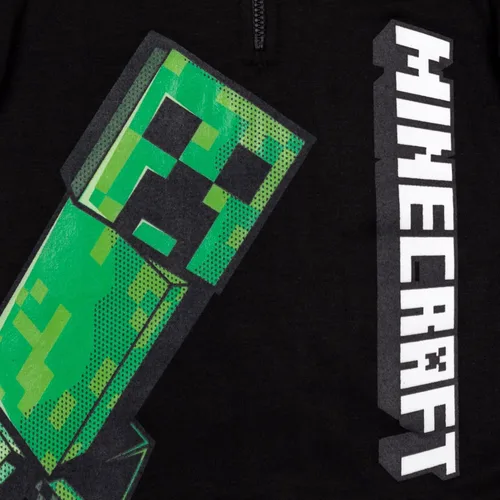 Vista 4 de Minecraft Mobs Creeper - Sudadera con capucha de forro polar con media cremallera