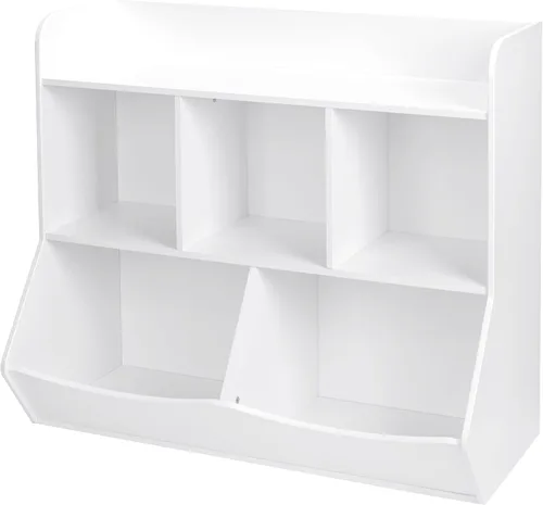 Vista 9 de UTEX - Organizador para almacenamiento de juguetes con estantería, varios contenedores para libros, juguetes, organizador de almacenamiento