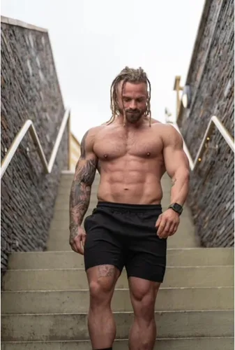 Vista 6 de GYMAPE Hombres Culturismo Gimnasio Entrenamiento 5 pulgadas Deportes Correr Fitness Shorts