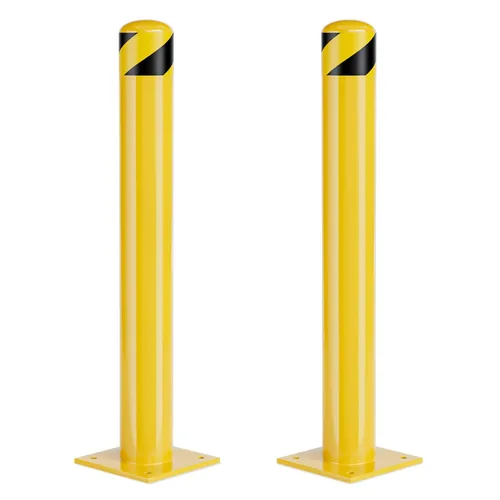 Vista 8 de Safety Bollard, 36 Inch Height Bollard Post, 3 Inch Diameter, 6Pcs Parking Bollard, Yellow Powder Coated, Safety Parking Barrier Post, for Traffic