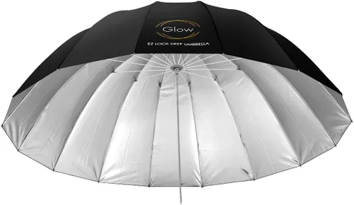 Vista 3 de Glow Easy Lock - Paraguas grande de fibra de vidrio de color plateado profundo (51 pulgadas)