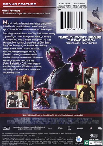 Vista 2 de Age of Ultron Marvels Avengers DVD