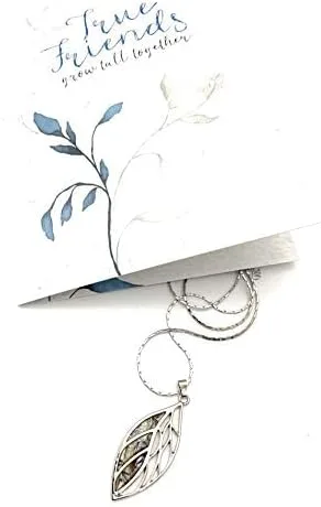 Vista 5 de Smiling Wisdom - Tarjeta de felicitación de amistad para mujeres y collar de hoja - True Friends Grow Together - A Reason Season Lifetime Friend
