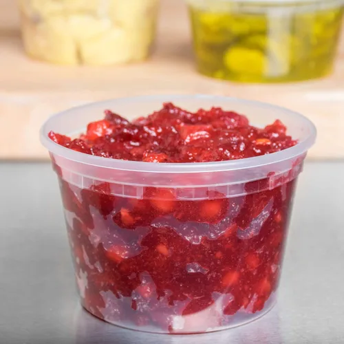 Vista 4 de Recipiente de almacenamiento de alimentos de plástico translúcido caliente y frío para microondas con tapa, 32 onzas, paquete de 240