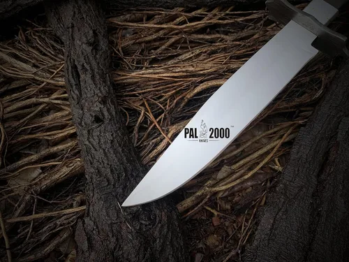 Vista 6 de PAL 2000 KNIVES Cuchillo Bowie hecho a mano de acero al carbono de 17 pulgadas - mango de madera rosa con funda 6057