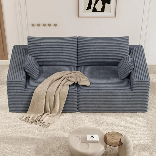 Vista 27 de Sofá modular de 146 pulgadas, sofás de nube convertibles en forma de U para sala de estar con otomana, juego de sofá de pana de 6 plazas sin hueso